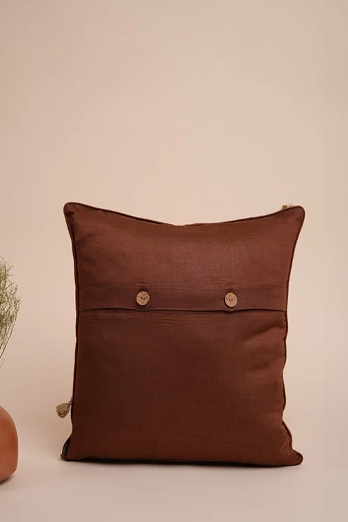 Craftroots Horizontal Waves Cushion Cover With Handwork