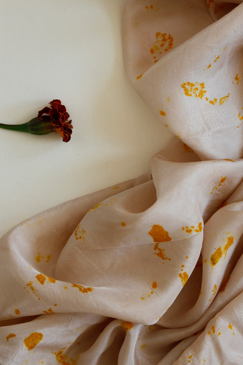 Mulya "AKHROT" Eco Printed Habutai Silk Yardage