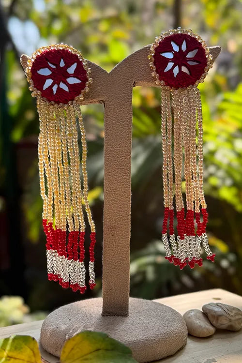 Antarang- Jil-Mil Earrings- Maroon