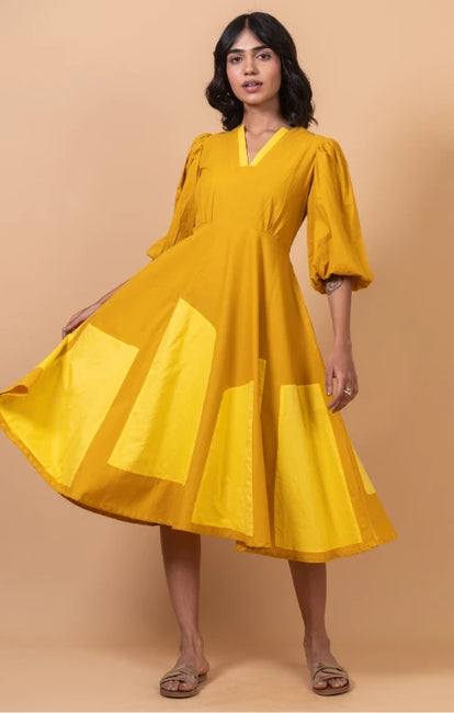 Okhai 'Golden Hour' Pure Cotton Mustard Dress