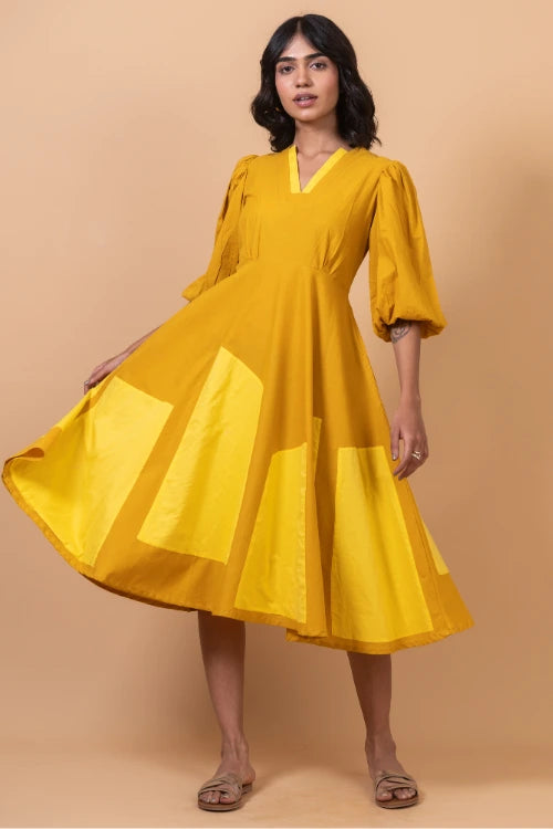 Okhai 'Golden Hour' Pure Cotton Mustard Dress