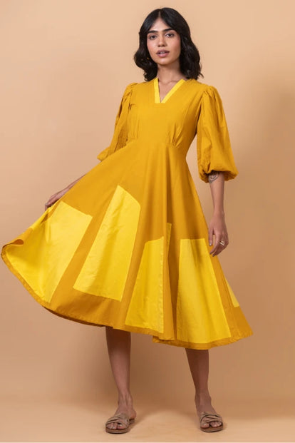 Okhai 'Golden Hour' Pure Cotton Mustard Dress