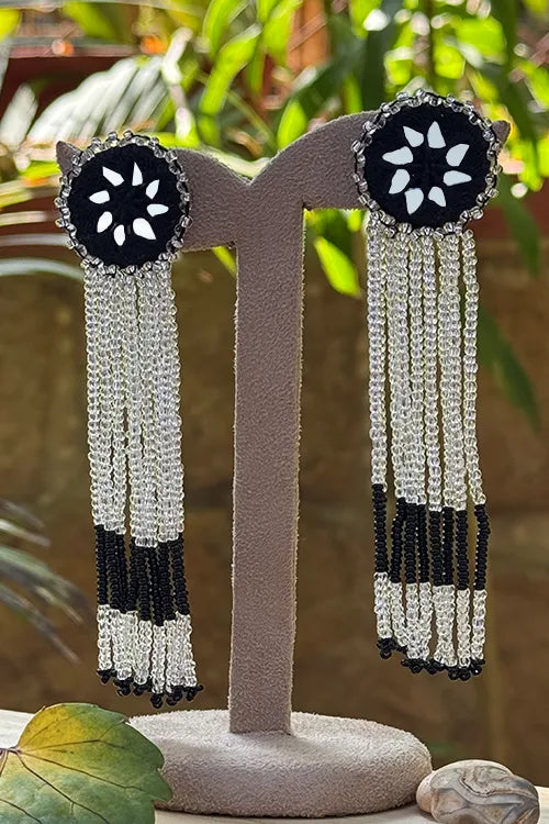 Antarang- Bead Work- Jil-Mil Earrings- Black