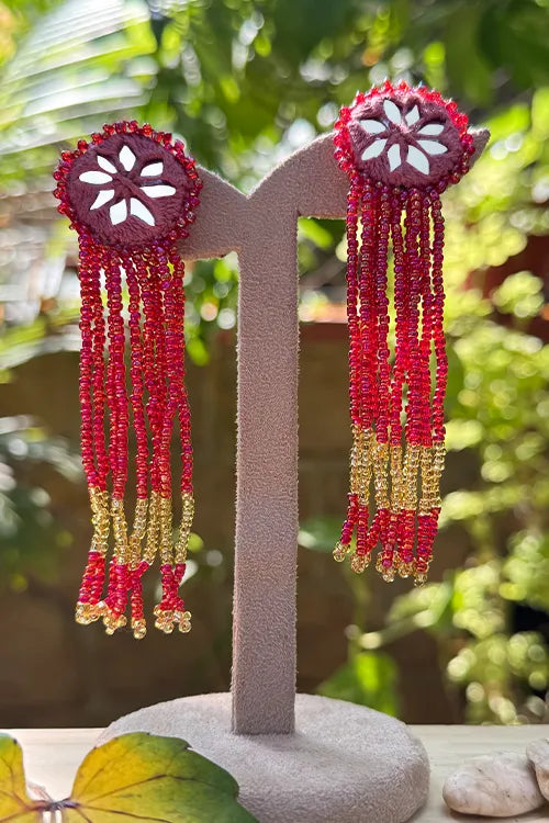 Antarang- Jil-Mil Earrings- Red