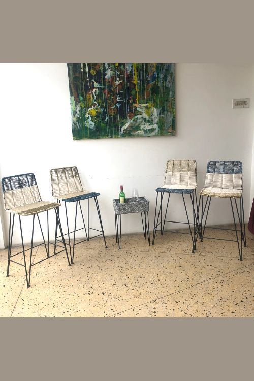 Sirohi Skyline Upcycled Plastic Bar Stool