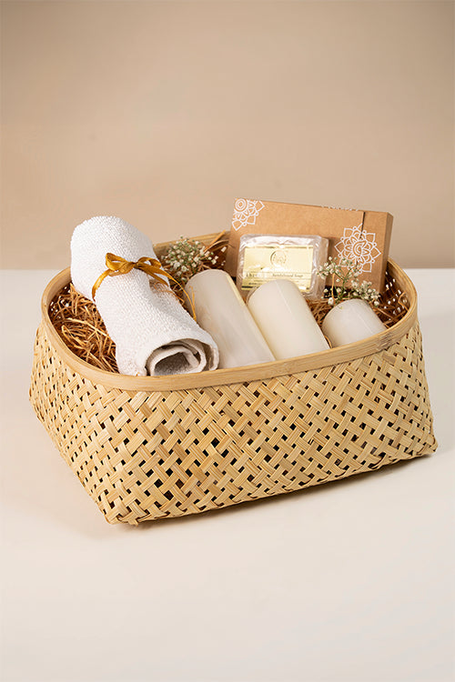 Greenkraftelia Handcrafted Bamboo Basket - Setr Of 2