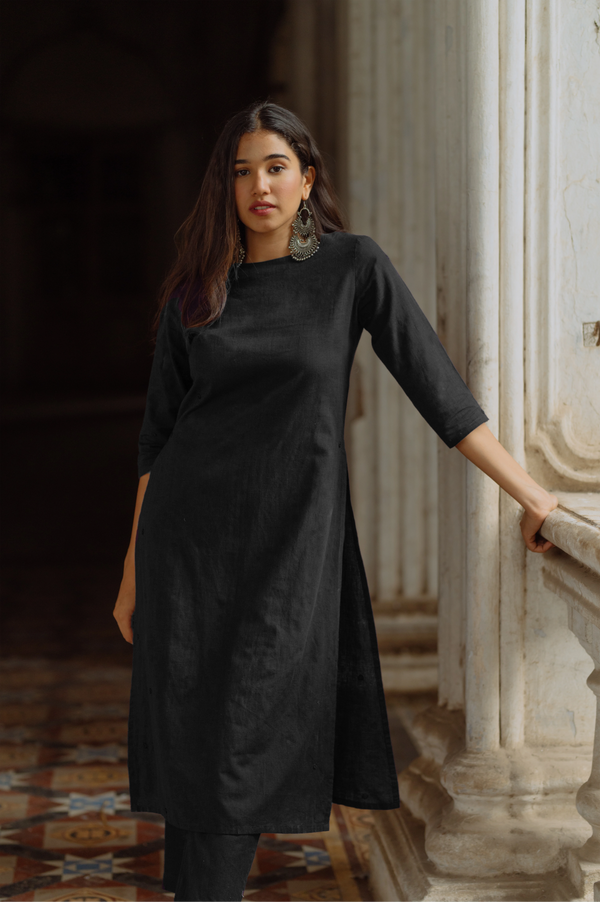 Okhai 'Raven' Pure Cotton Kurta Pant Set