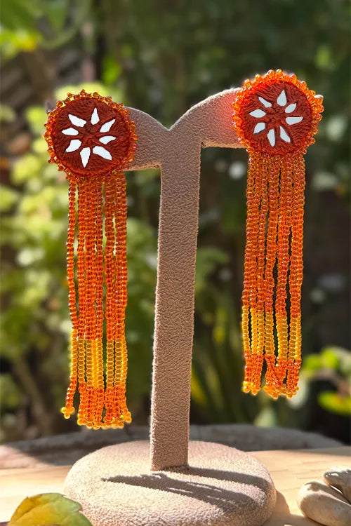 Antarang- Jil-Mil Earrings- Orange