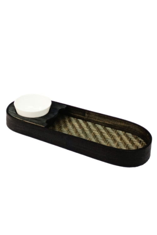 Kadam Haat Handmade Bamboo Chip & Dip (Black)