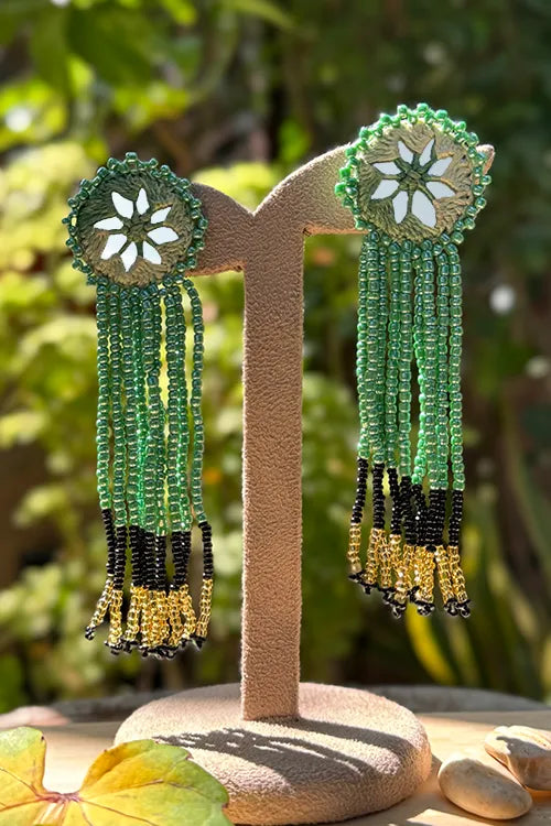Antarang- Jil-Mil Earrings- Shaded Green