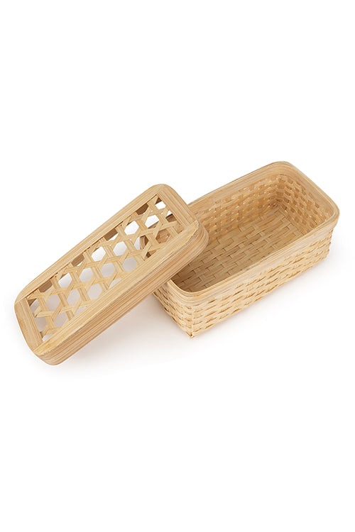 Greenkraftmira Handcrafted Bamboo Rectangular Box - Set Of 3