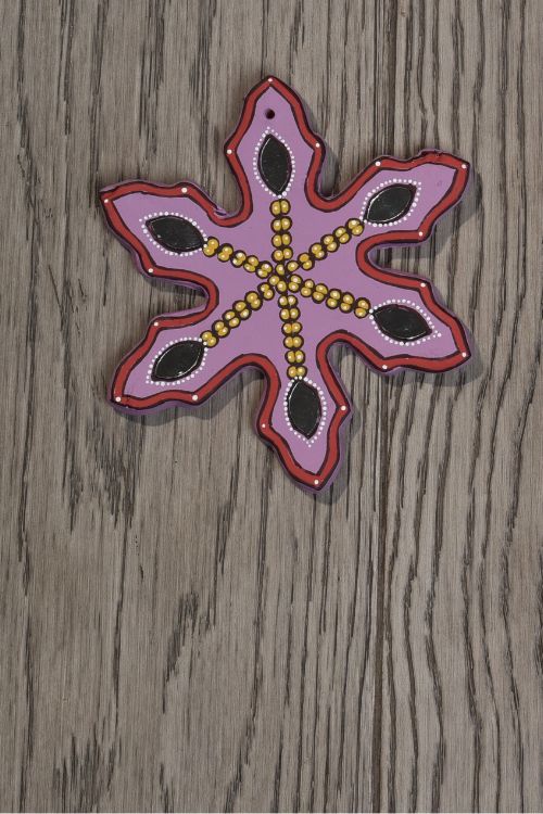 Antarang- Christmas Joy, Handcrafted: Terracotta Ornaments - Lilac (Set Of 4)