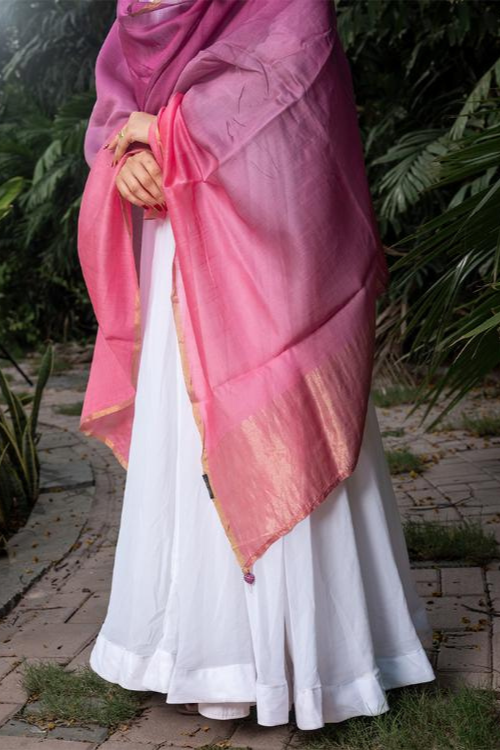 Craftroots Duo-Tone Tie & Dye Chanderi Dupatta