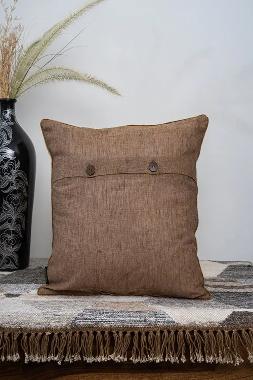 Craftroots Handmade Ivory Silk Chording Cushion Cover