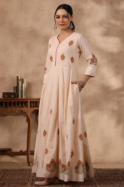 Shuddhi Peach And Orange Long Dress