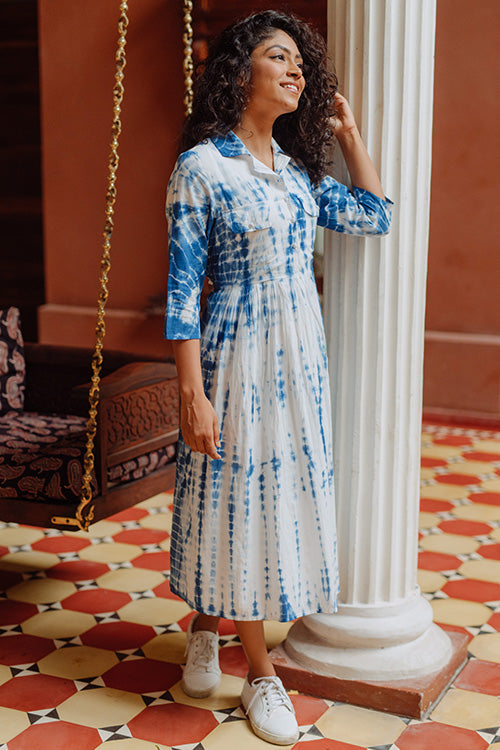 Okhai 'Asma' Tie-Dye Pure Cotton Dress | Rescue