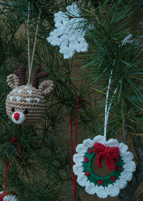 Himalayan Blooms Complete Handmade Christmas Ornament Set of 14 |