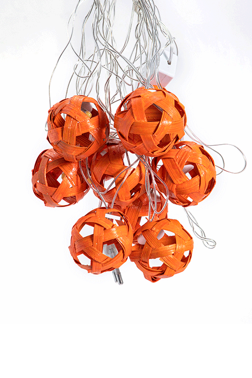 Greenkraft Star Full Moon Handcrafted bamboo Orange String Light