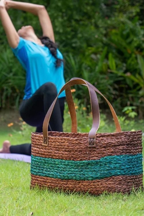 Kadam Haat Handmade Sabai Grass Shopping Bag - Brown