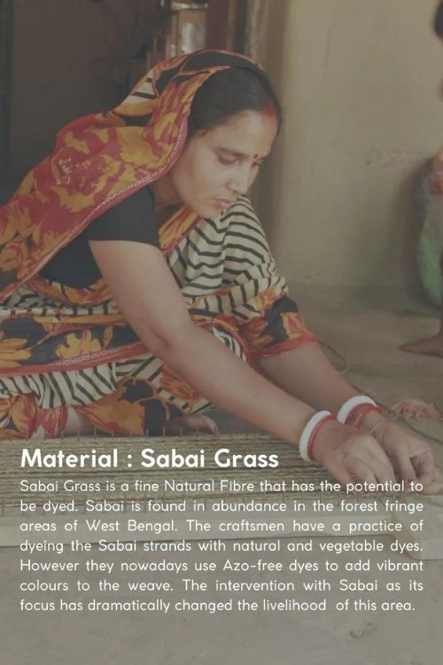 Kadam Haat Handmade Sabai Grass Mesh Bag - Large (Neer)