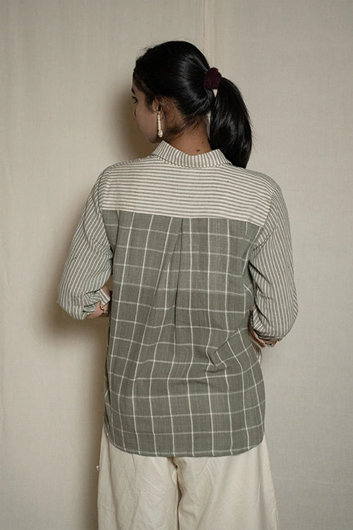 Moralfibre Wabi Sabi Grey Shirt With Multiple Textures & Weave