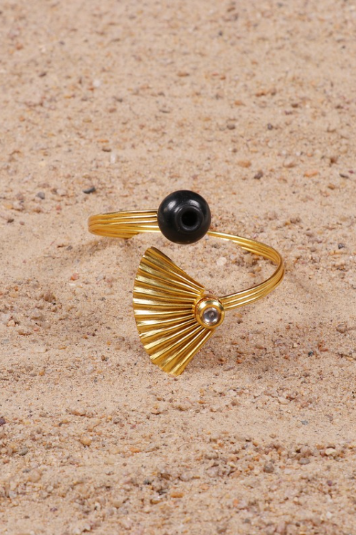 'Kabbish 'Kali Kundan Round Bracelet' Black Pottery, Terracotta, Bracelet'