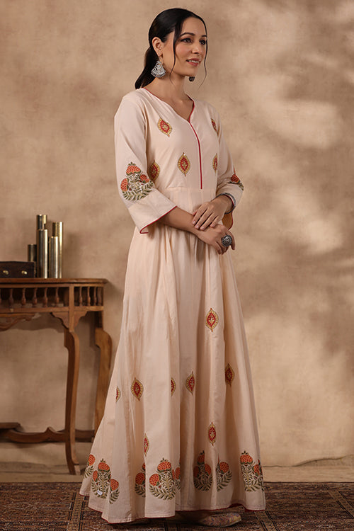 Shuddhi Peach And Orange Long Dress