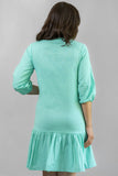 Moralfibre Sea Green Short Dress With Flair