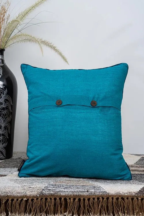 Craftroots Blue & Multi Applique Patchwork Cushion Cover Set Of 2