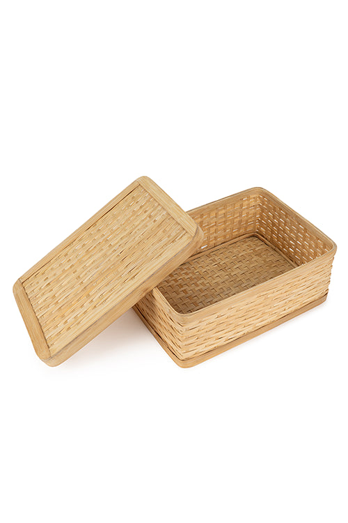 Greenkraftsora Handcrafted Bamboo Rectangular Box - Set Of 3