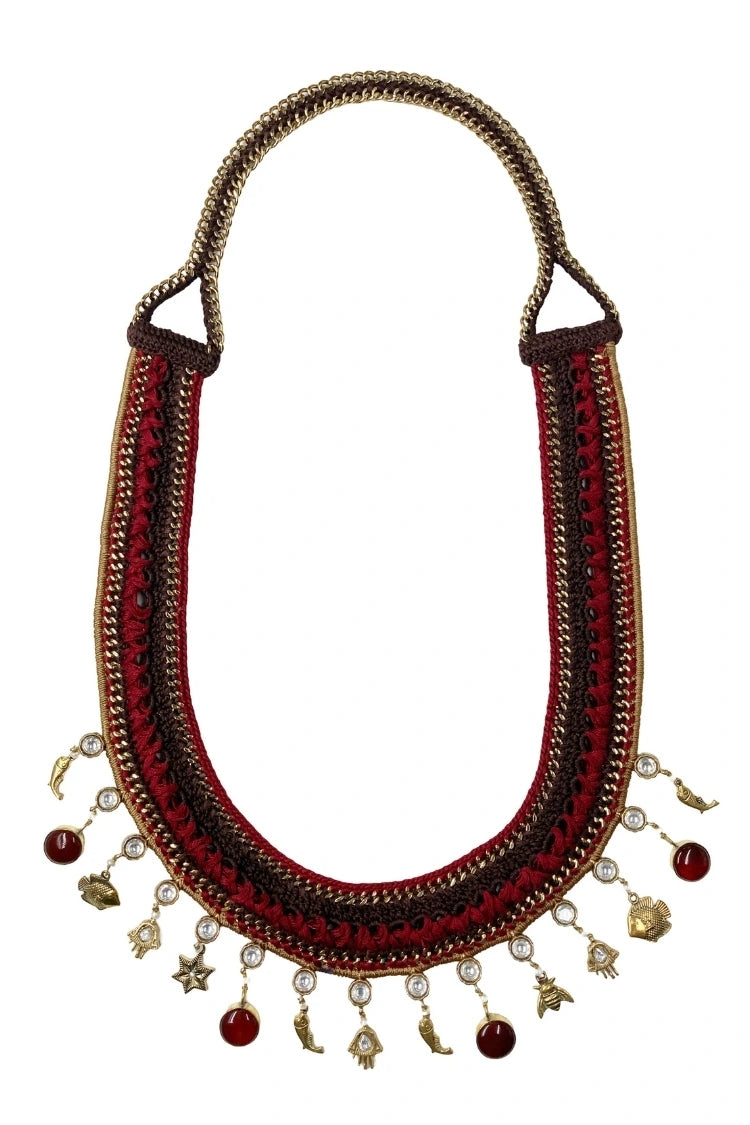 Mayabazaar 'Statement' Crochet Kopa Necklace