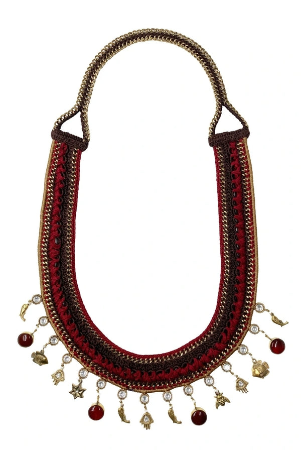Mayabazaar 'Statement' Crochet Kopa Necklace