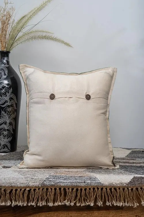 Craftroots Peach & Mint Daisy Hand Block Print Cushion Cover Set Of 2