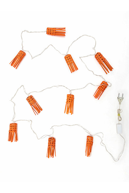 Greenkraft Frill Handcrafted bamboo Orange String Light