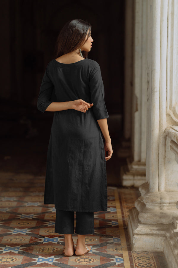 Okhai 'Raven' Pure Cotton Kurta Pant Set