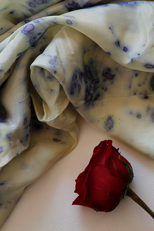 Mulya "FIROZ" Eco Printed Habutai Silk Yardage