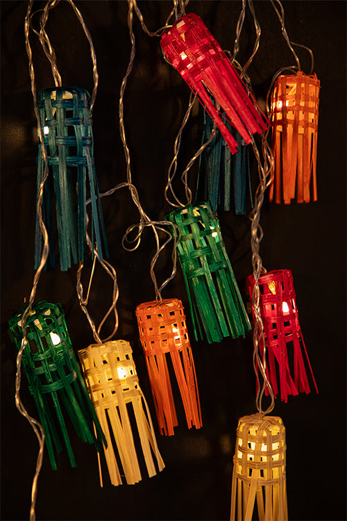 Greenkraft Multicoloured Frill Handcrafted bamboo String Light