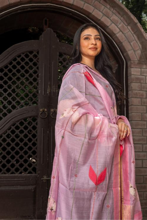 Craftroots Patchwork With Hanging Tassels Dupatta