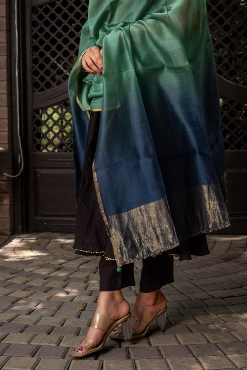 Craftroots Ombré With Phat Work Chanderi Dupatta