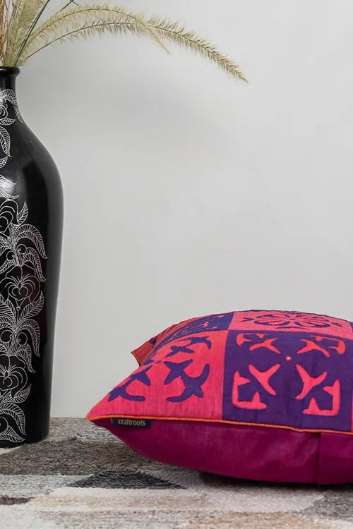 Craftroots Artisanal  Applique Cushion Cover