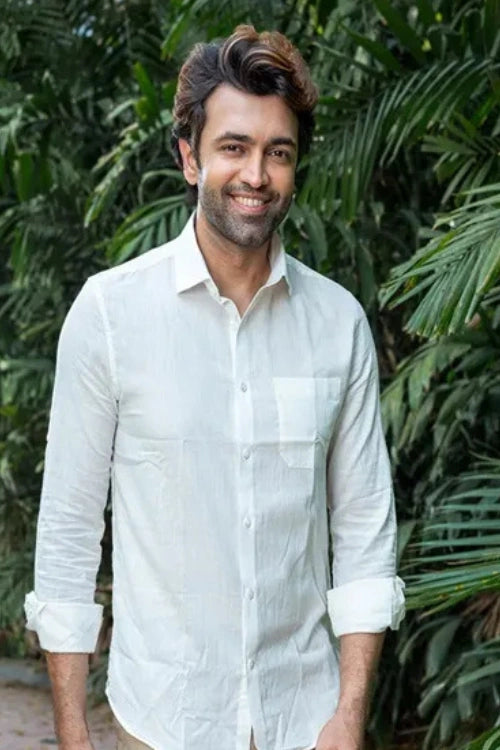 Craftroots Handwoven White Cotton Shirt