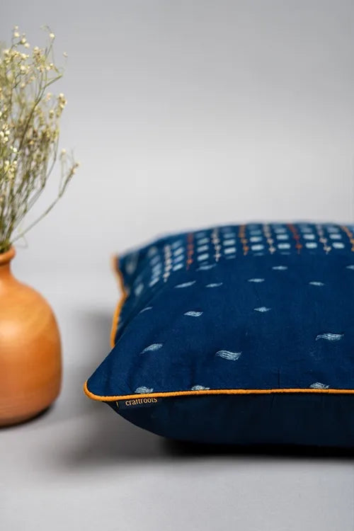 Craftroots Block Printed Dot And Line Cushion Cover