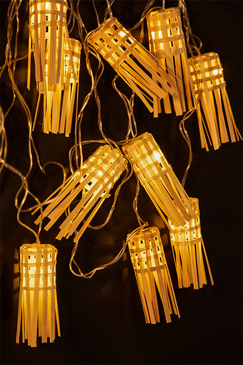 Greenkraft Frill Handcrafted bamboo Natural String Light