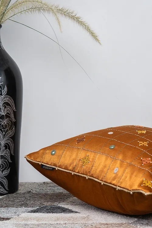 Craftroots Artisans' Crafted Gaji Silk Cushion Cover