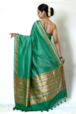 Green Handloom Banarasi Pure Katan Silk Cutwork Arra Saree