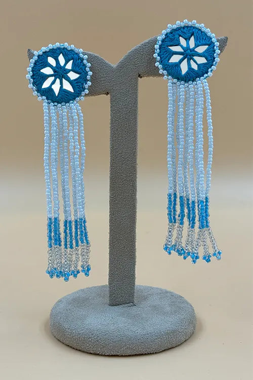 Antarang- Bead Work- Jil-Mil Earrings- Light Blue
