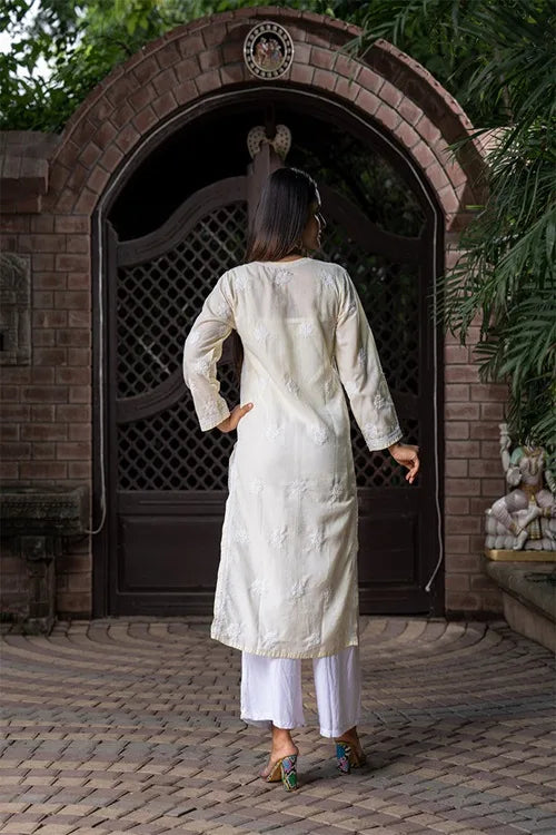 Craftroots Chikankari Embroidered Kurta