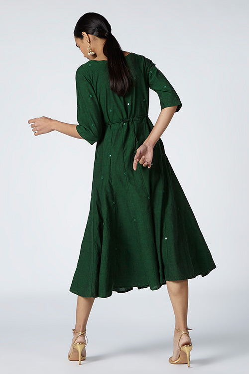 Okhai 'Emerald' Embroidered Cotton Dress | Rescue