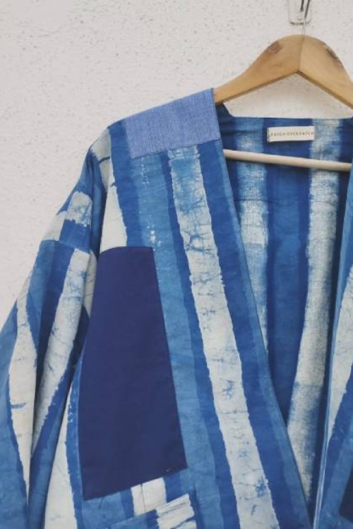Patch Over Patch Indigo Stripe Jacket
