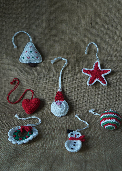 Himalayan Blooms Handmade Crochet Christmas Ornament Set of 7